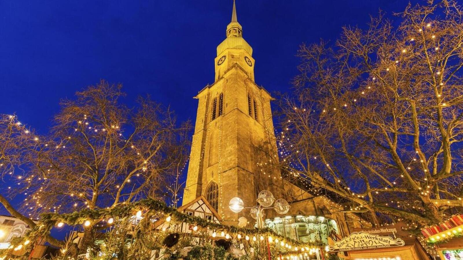 Marienkirche in Dortmund zur Weihnachtszeit. Dortmund, Nordrhein-Westfalen, Deutschland